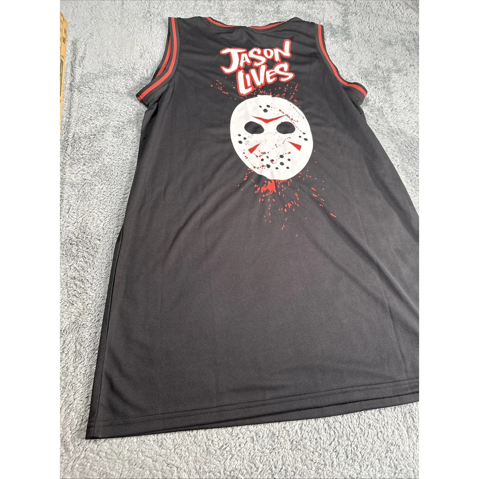 NWT $44 Hot Topic Goth Friday the 13th SZ XL Jason Jersey Dress Halloween Black - Image 10