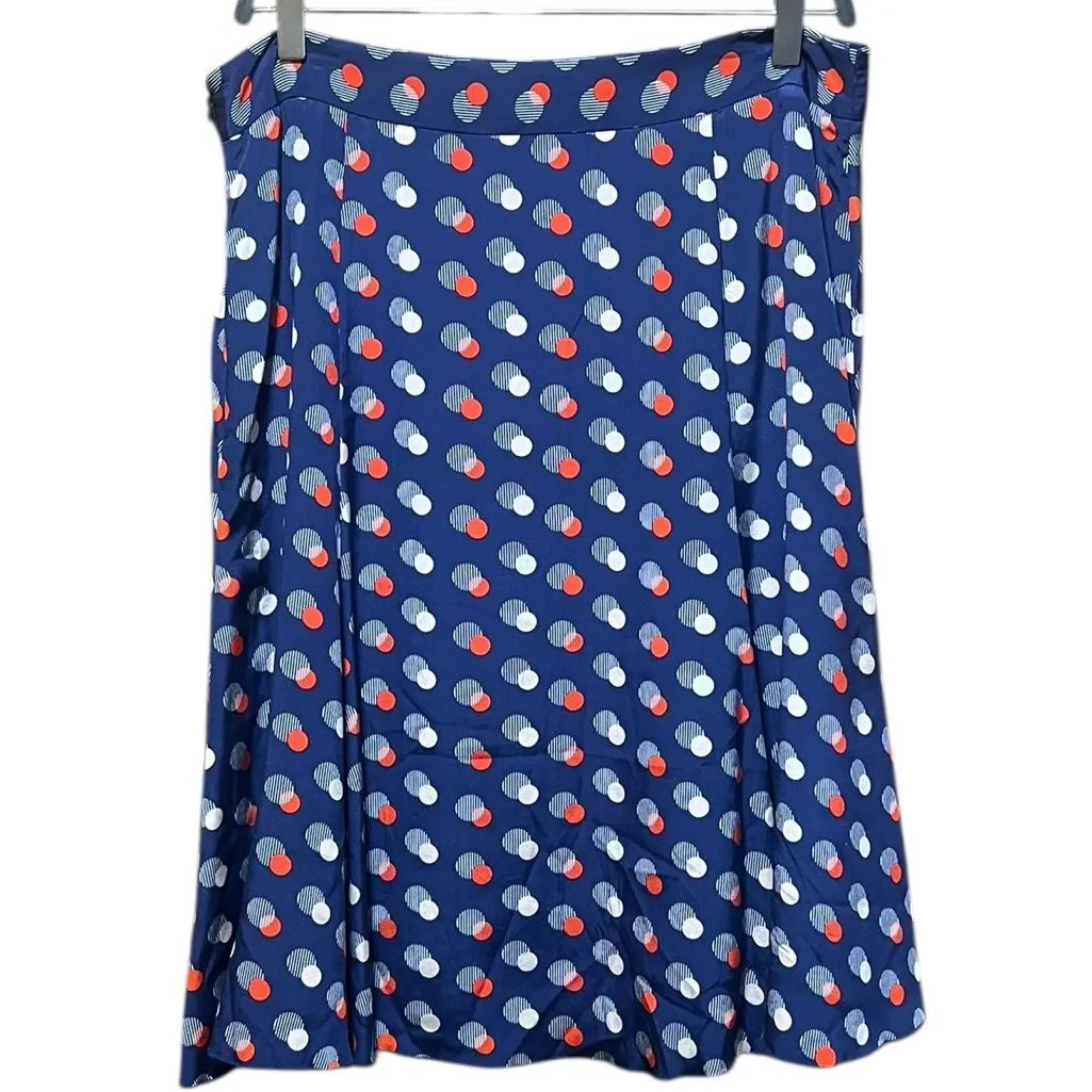 KATE SPADE Blue 'Holland' Silk Polka Dot Skirt Size 12 - Image 10