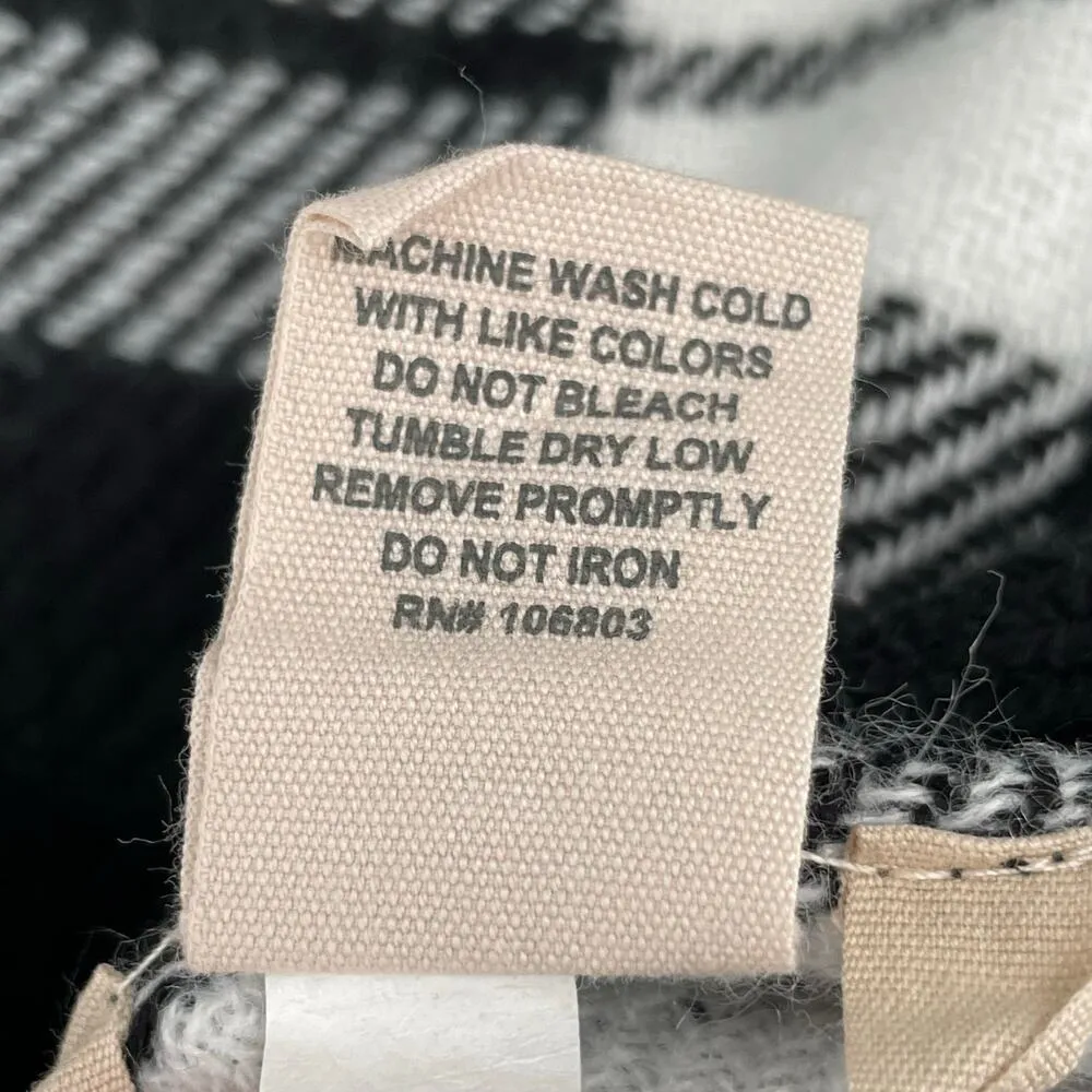 Duluth Trading Plaid Poncho Black White Blanket Shawl Buffalo Cozy Wrap One Size Size undefined - Image 8