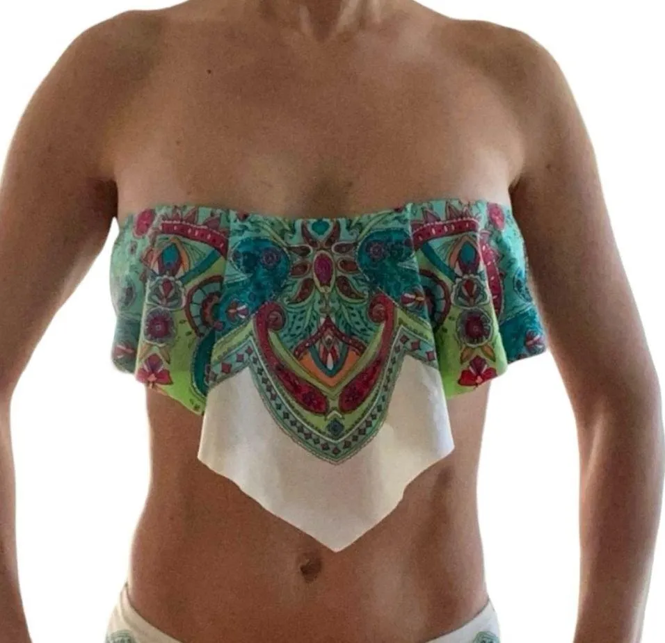 NEW APT. 9 Floral Flounce Bandeau Bikini Swim Top size Large - Image 2