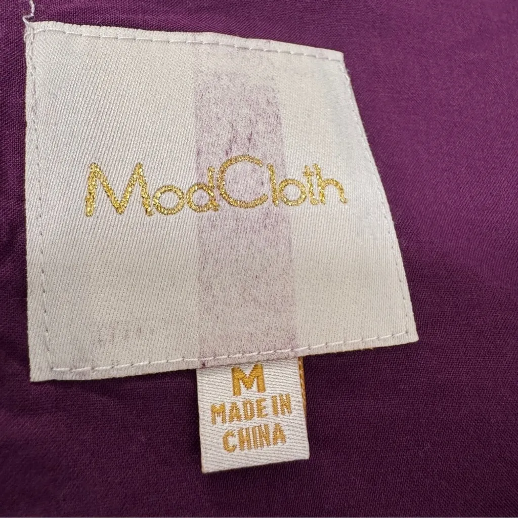 ModCloth To Thrill a Mockingbird Purple Fit and Flare Mini Cotton Dress Size M - Image 9