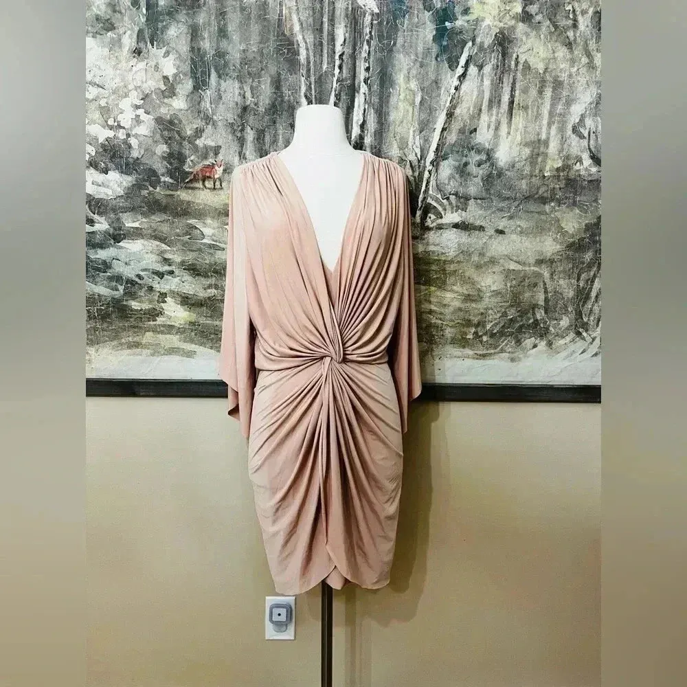 MISA Los Angeles Teget Draped Dress in Nude Size Small NWOT - Image 2