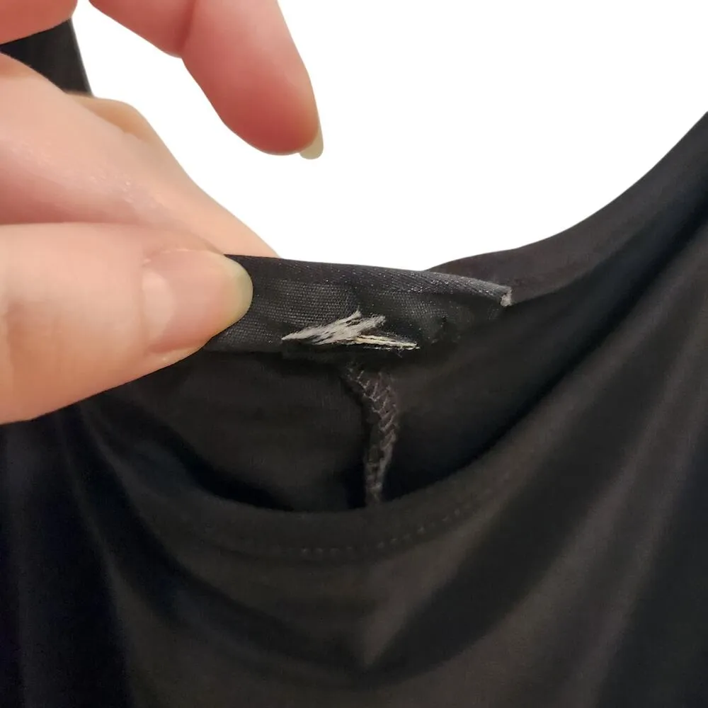 Torrid Lightweight Boat Neck Lattice Sleeve Tunic Blouse Casual Top Black 2XL - Image 5