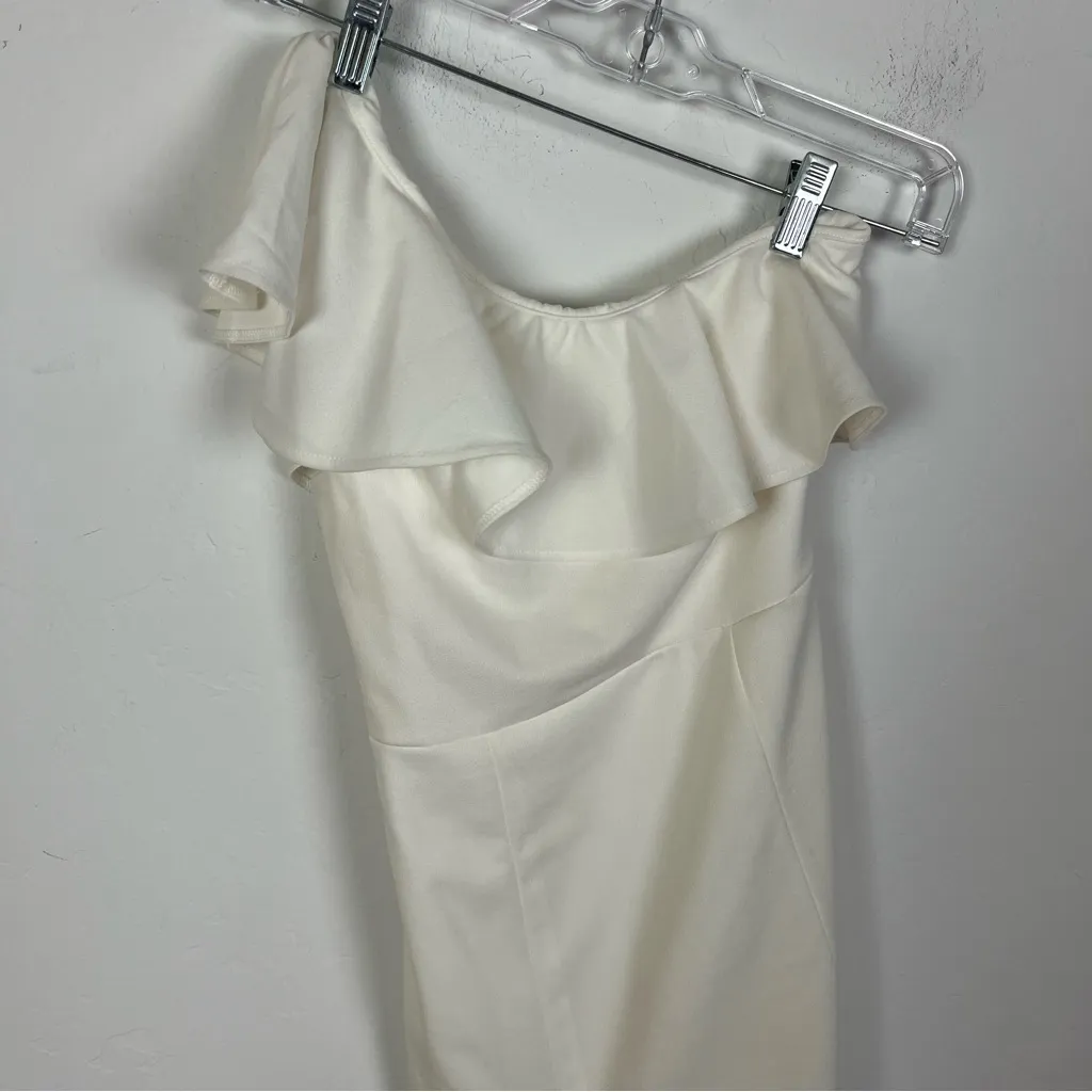 Show Me Your MuMu Florentine Midi Dress in White Stretch - Image 3