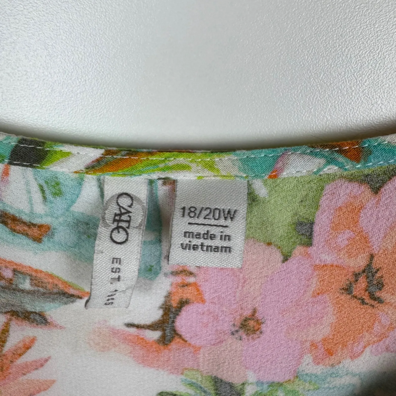 Cato Tropical Floral Tie Front Flutter Sleeve Top Sz 18/20W Resort Beachy Summer - Image 5