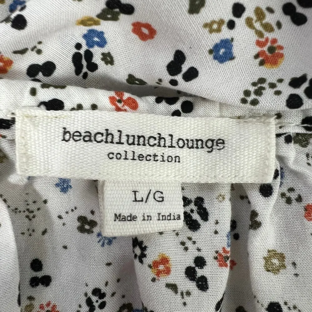 Beach Lunch Lounge Womens Floral Bohemian Romantic Cottage Peplum Top Size Lage - Image 2