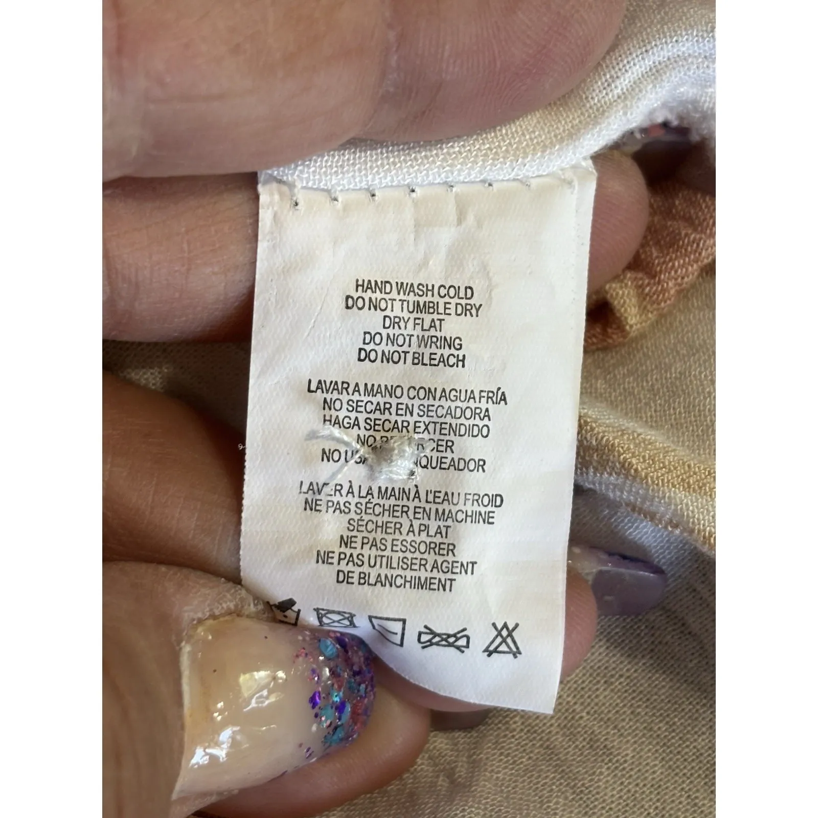 Thread & Supply Peach/White‎ Stripe Short Sleeve Collared Button Up Top Sz Small Pink - Image 7