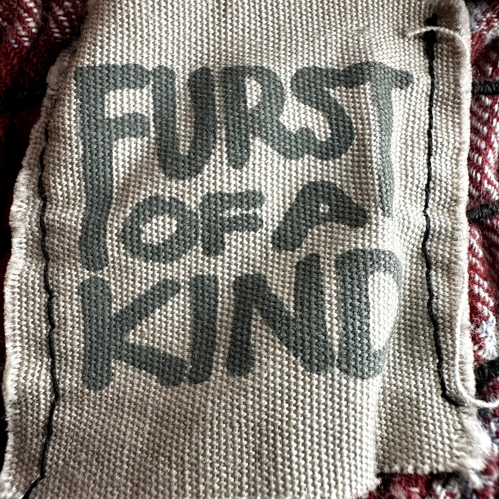 Furst of a Kind Flannel Off The Shoulder Crop Top Plaid Smocked Red White S - Image 3