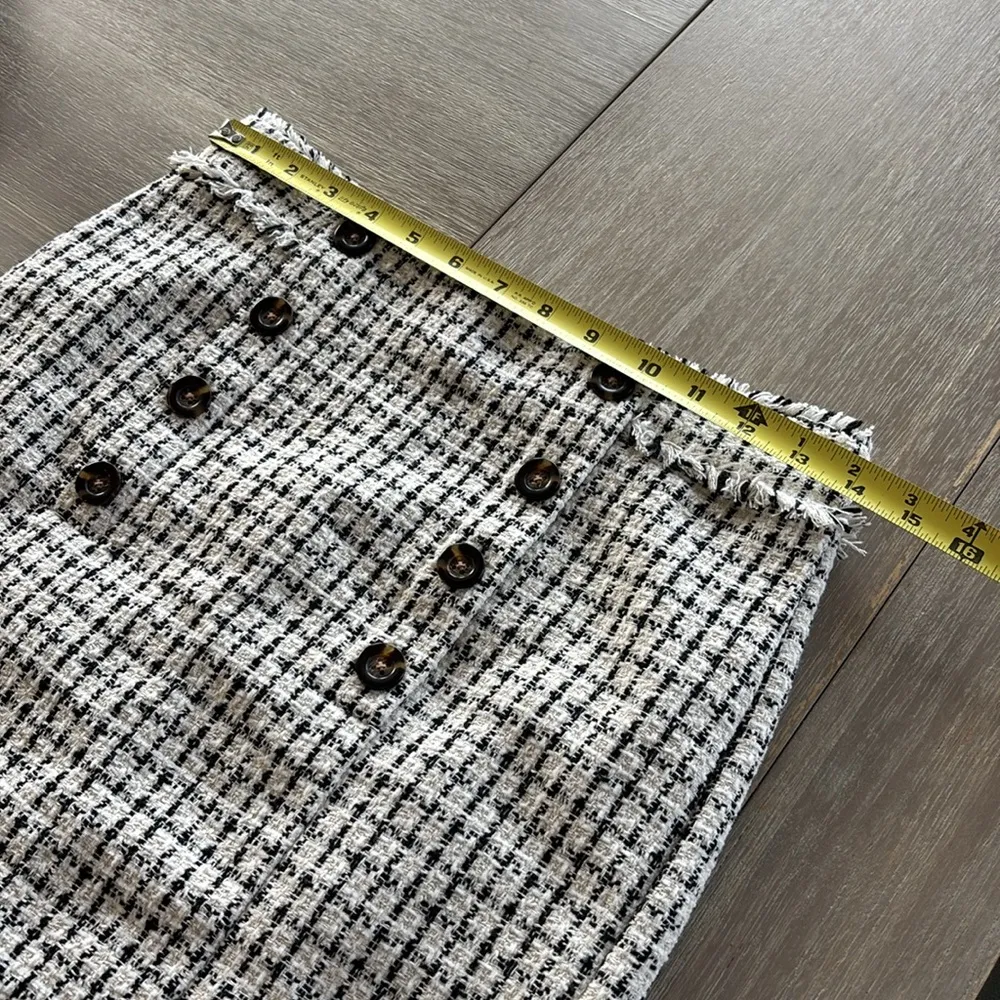Ann Taylor Black and White Petite Tweed Sailor Pencil Skirt - Image 8