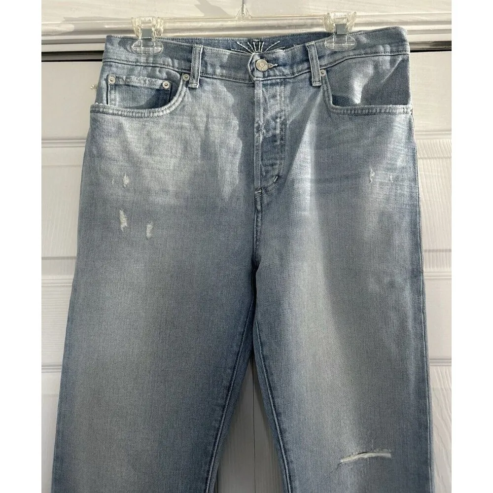 Daily Blue by Adriano Goldschmied Hype Classic Crop Distressed Jeans Dust Sz 31 - Image 5