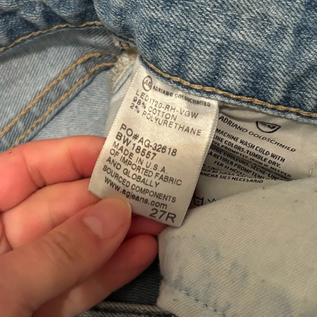 Adriano Goldschmeid The Nolan Ankle Relaxed Slim Ankle Jean 27R Distressed Flaw - Image 5