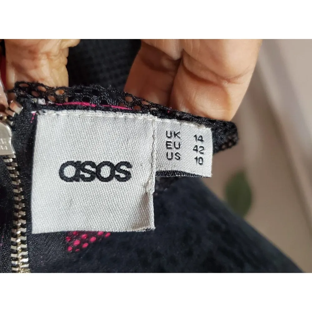 ASOS Womens Multicolor Striped Acrylic Short Sleeve Round Neck Top Blouse 10 - Image 7