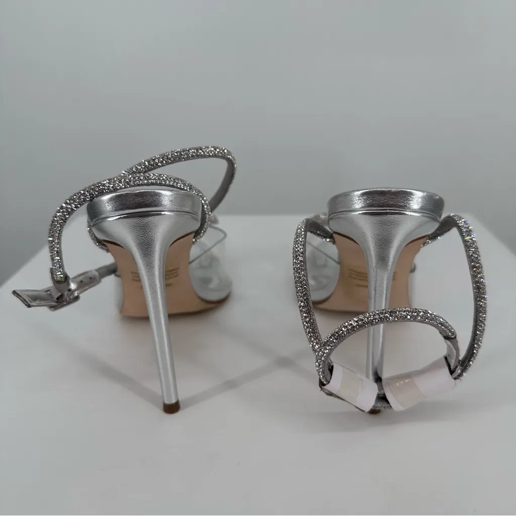 Steve Madden Vienna Clear Vinyl Rhinestone Stiletto Dress Pumps size 8 Crystal - Image 9