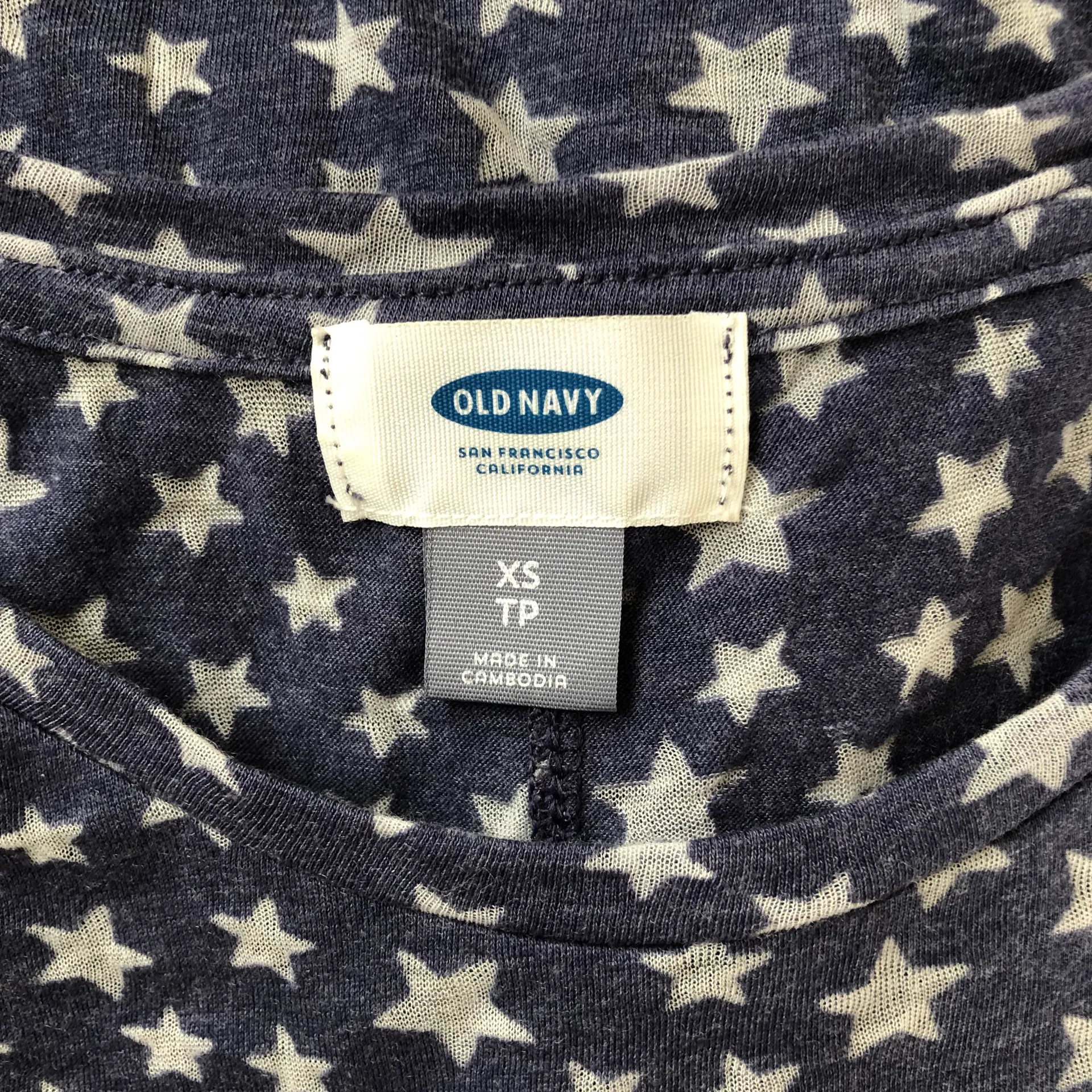 Blue & White Star Tank XS - Image 4