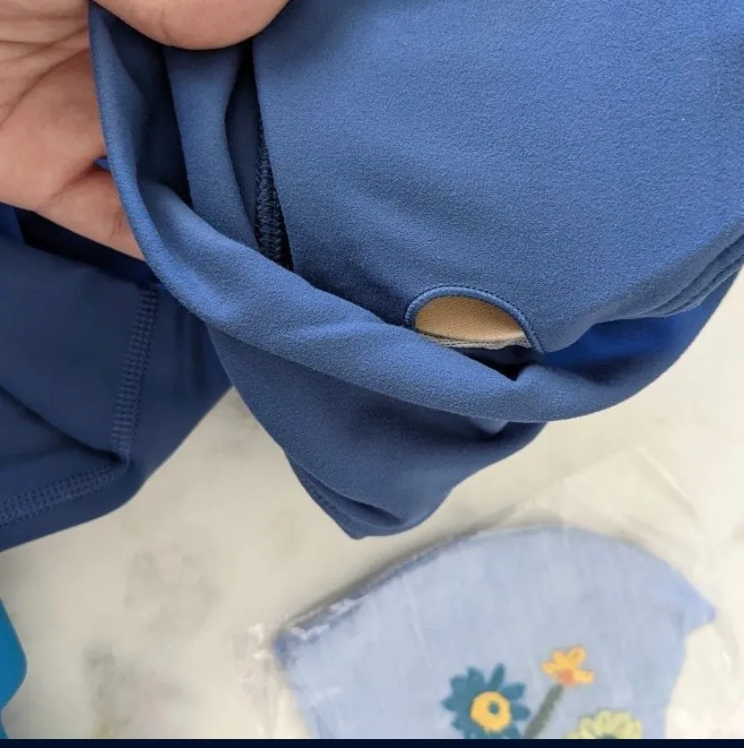 Yoga Basic Training Light Medium Performance Bra and Legging Set Blue - Image 12