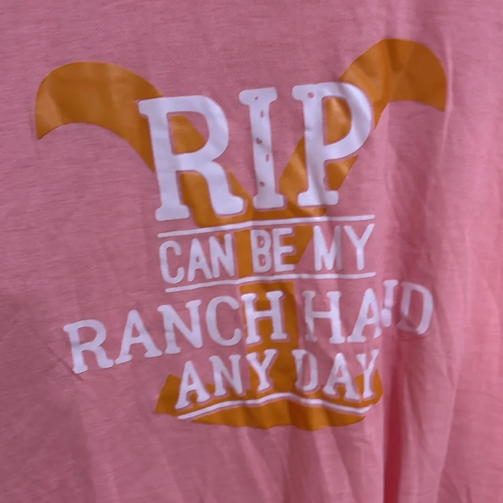 Pink Long Sleeve Tee with V - Image 2