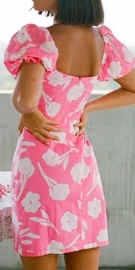 Sabo Argo Mini Dress in Pink White - Image 2