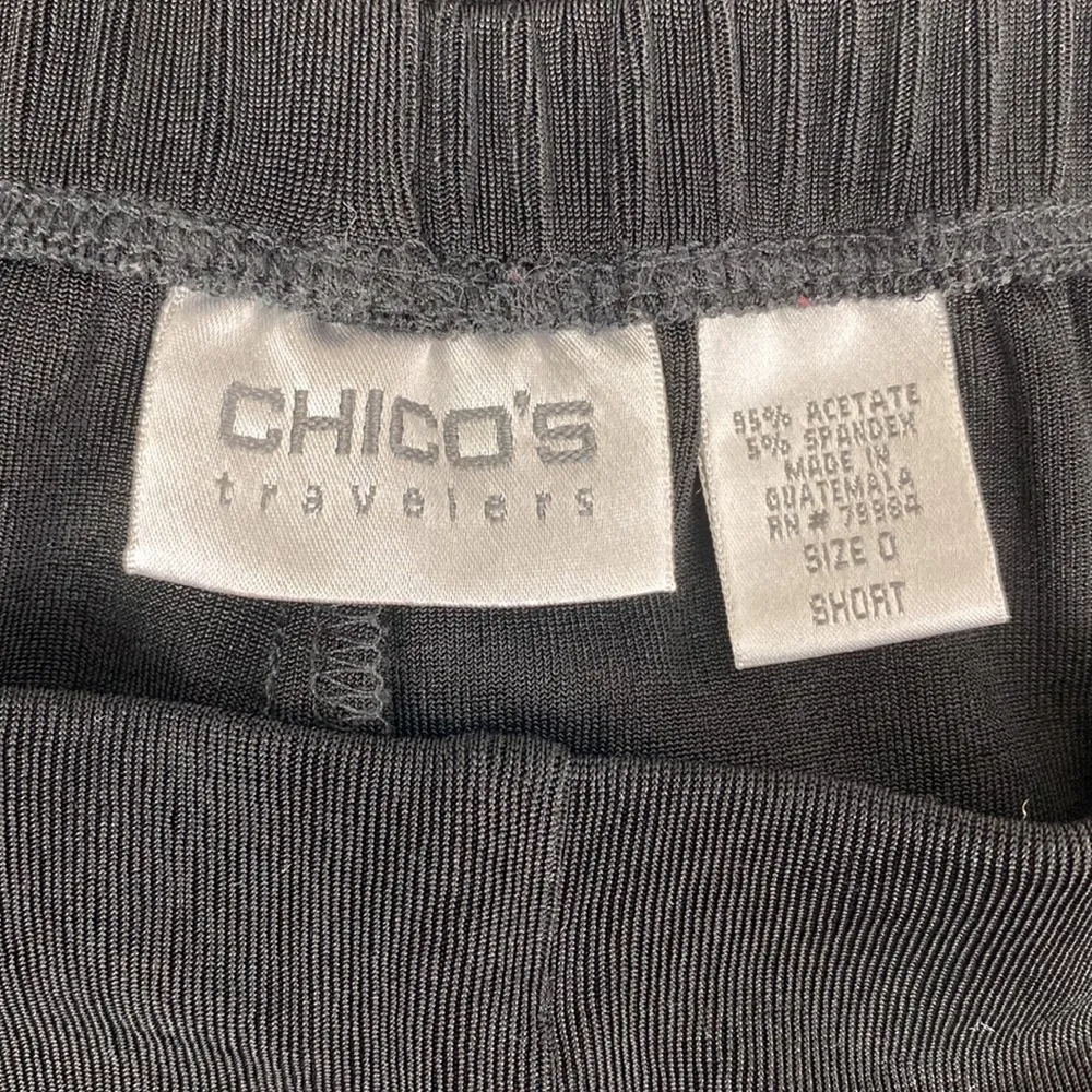 Chico’s Travelers Black Basic Elastic Band Pants 1 Short Small S - Image 5