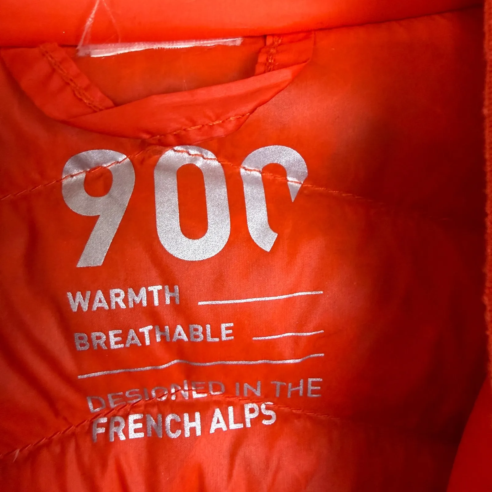 Wed'ze Decathlon Puffer Jacket Womens Medium Orange Full Zip Outdoors Down 670 Size undefined - Image 12