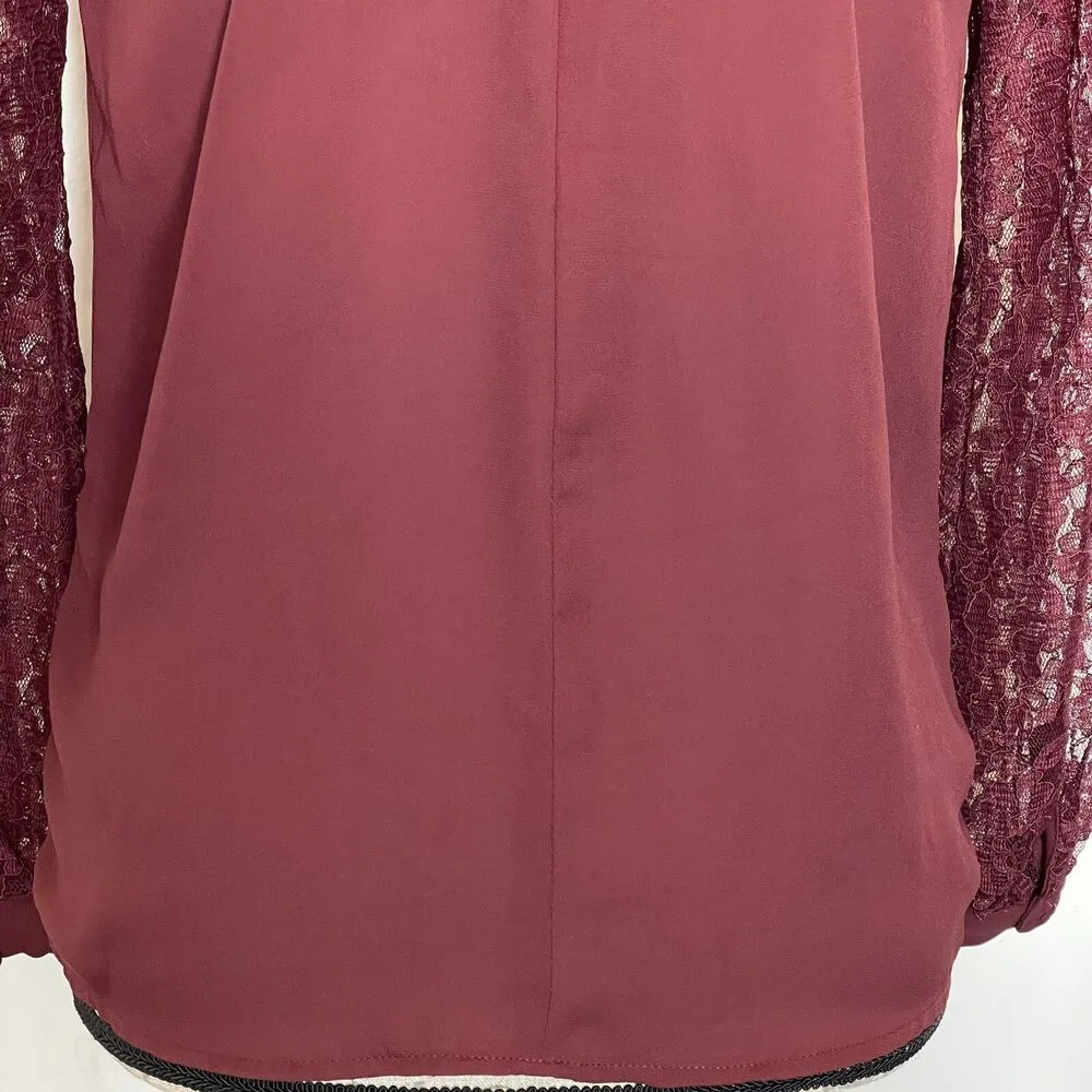 Primark Blouse Sz 4 Victorian Inspired  Lace Long Sleeve Romantic Evening Date - Image 9