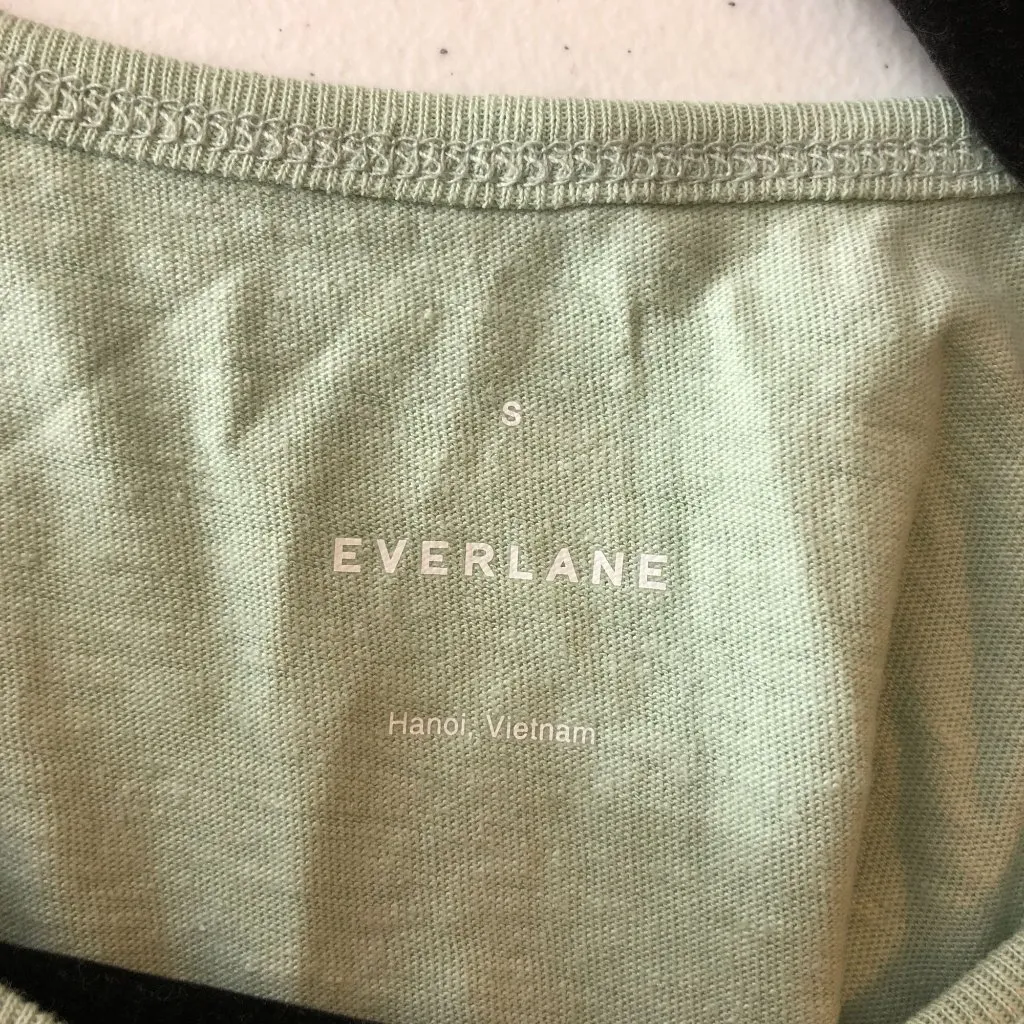 Everlane Hemp Cutaway Tank Top Organic Cotton Blend Sleeveless Green S - Image 3