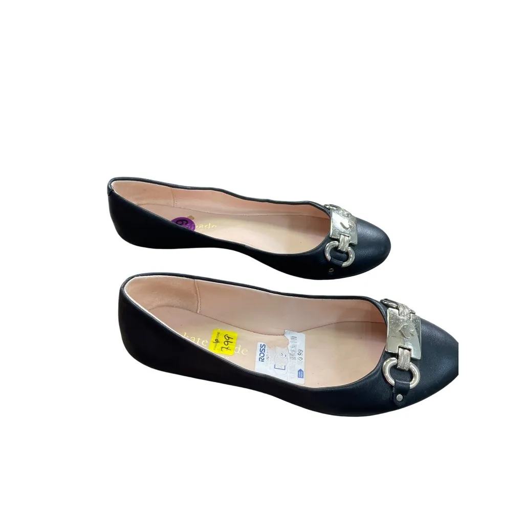 Kate Spade Payton Black Leather Flats Loafers Shoes Size 6.5B KU 8720 - Image 4