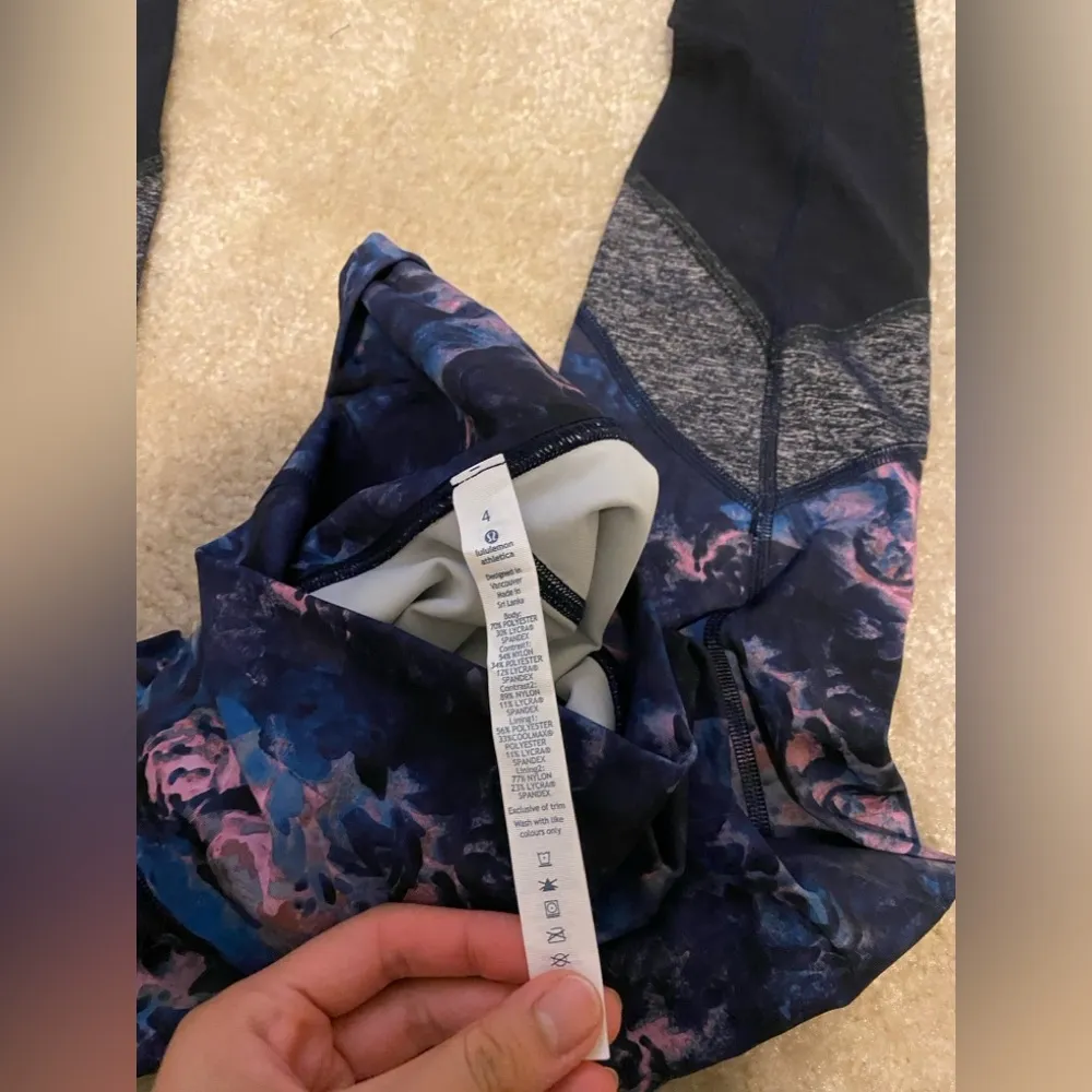 Lululemon Wunder Under Pant *Full-On Moody Mirage Bark Berry Deep Navy size 4 - Image 6