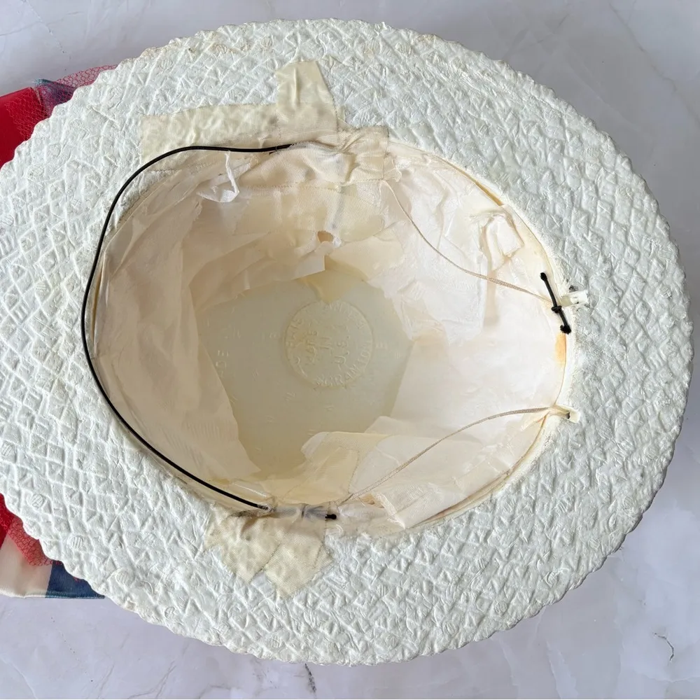 Vintage 4th of July Election Foam Ribbon Hat J Hats Scranton Made in USA Red - Image 5