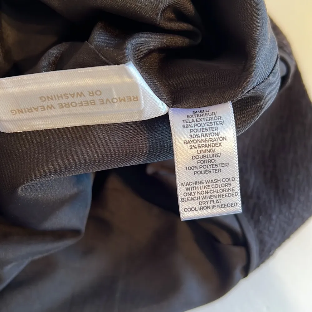 LOFT pencil skirt black textured back zipper M lined knee length straight - Image 8