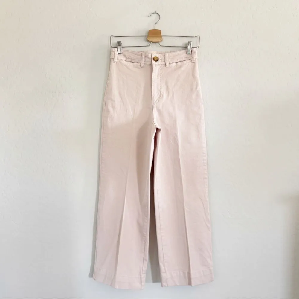 Marine Layer Bridget Slim Wide Leg Crop Pants in Peach Whip Size 4 - Image 3