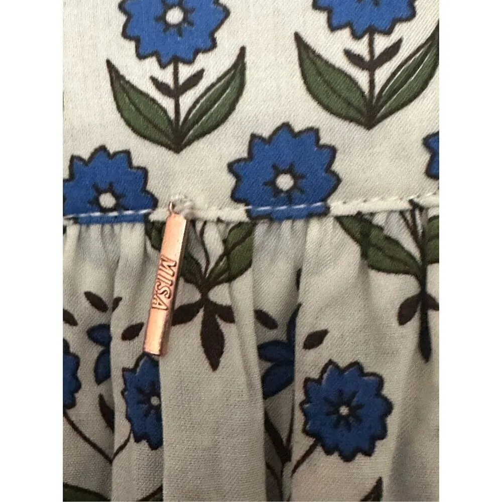 Misa Los Angeles Georgia Mini Dress Floral Print Cotton Rayon Ruffle Hem  Size: - Image 11