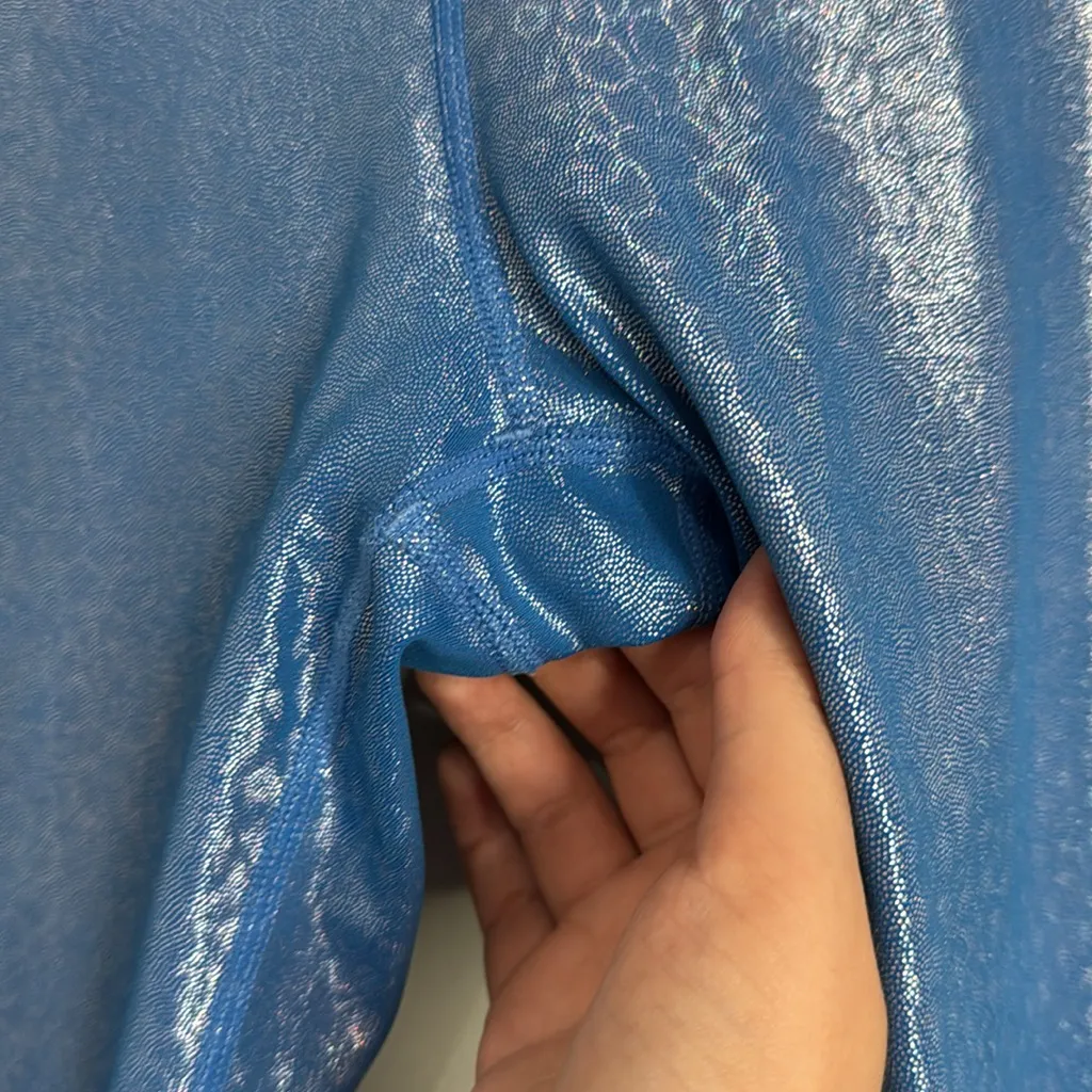 ZYIA Active Blue Mermaid Light n Tight Hi-Rise Capri Leggings size 8-10 - Image 7