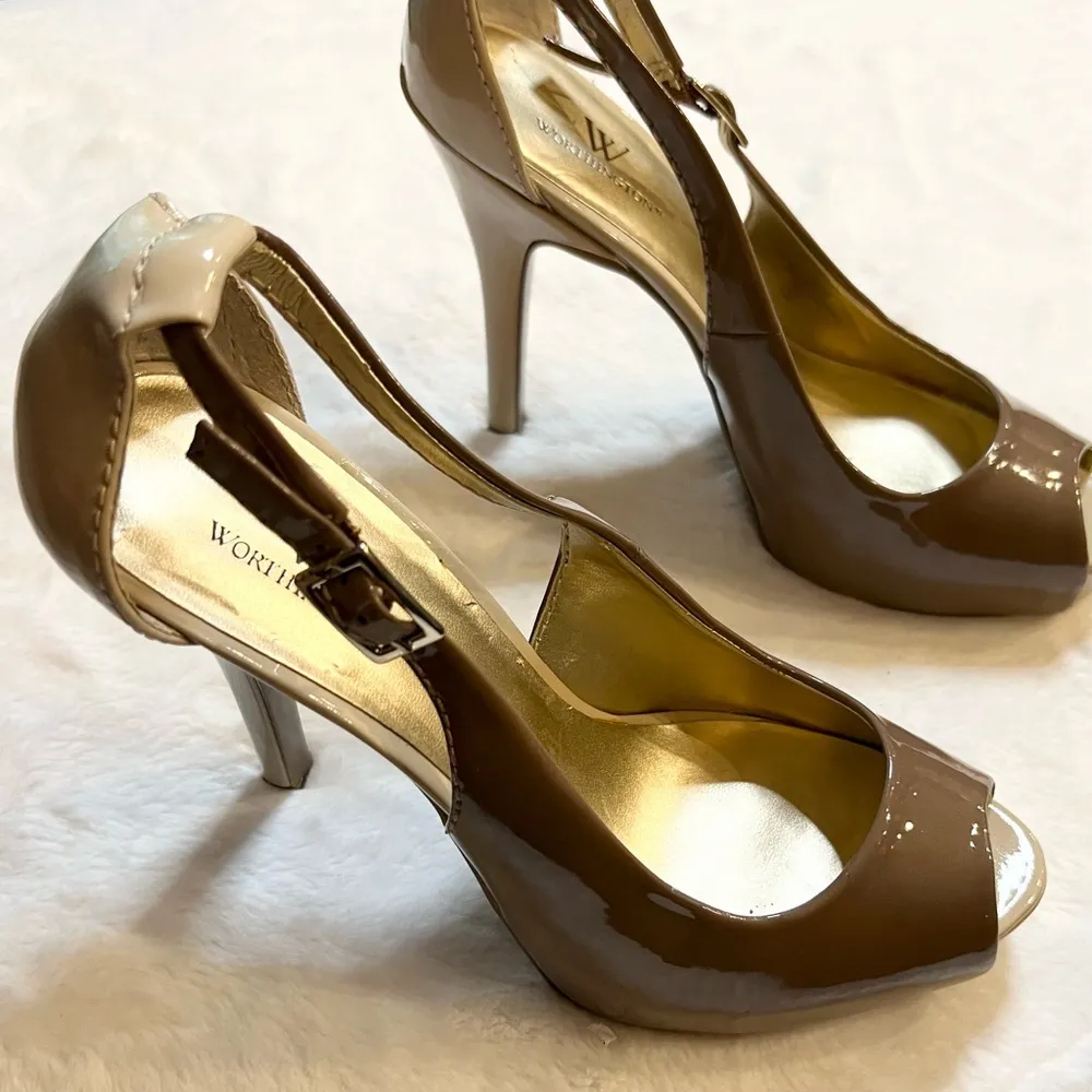 Worthington Taupe Two Tone Stiletto Heels Size 9.5 - Image 4