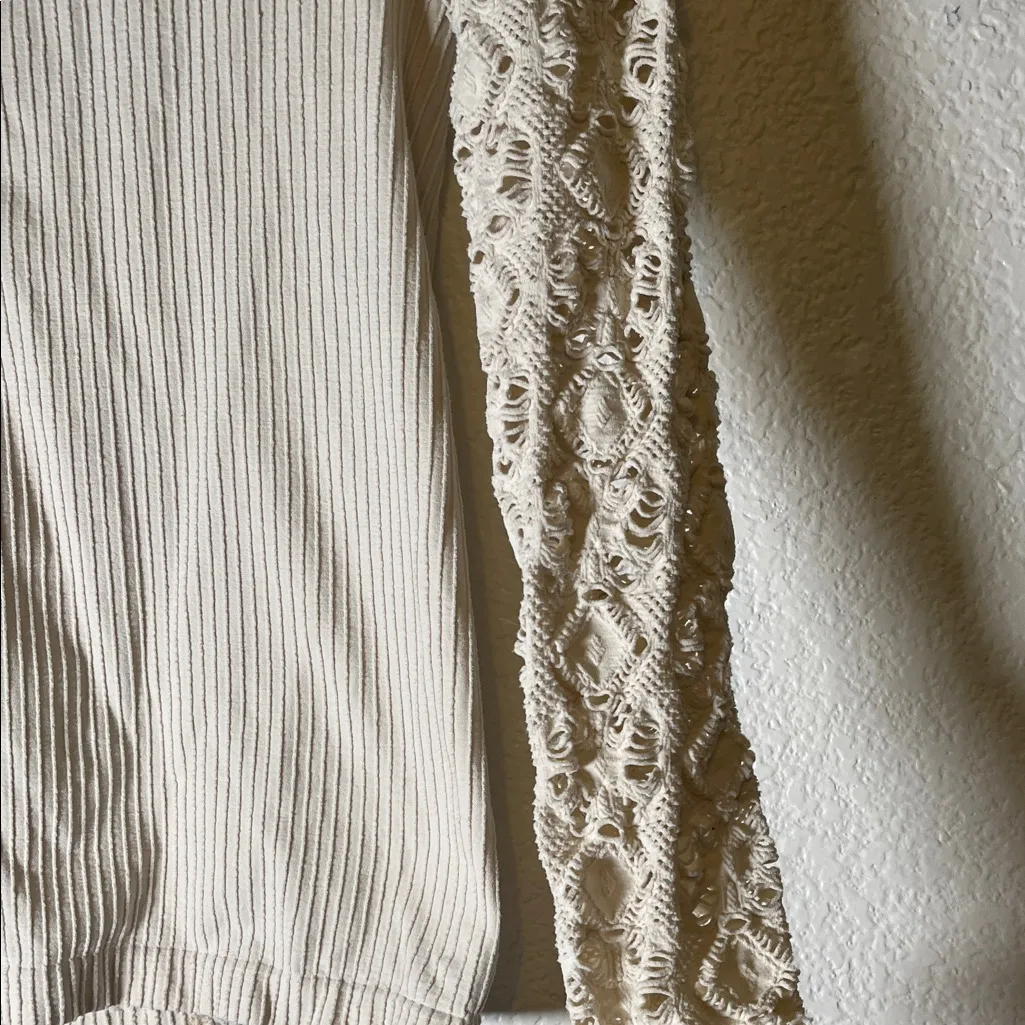 Free People ivory mock neck lace Top - Image 3
