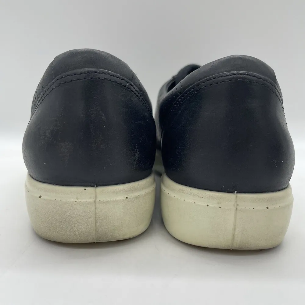 ECCO Womens Size 7 Shoes Black Soft Perforated Leather‎ Low Top Lace Up Sneakers - Image 4