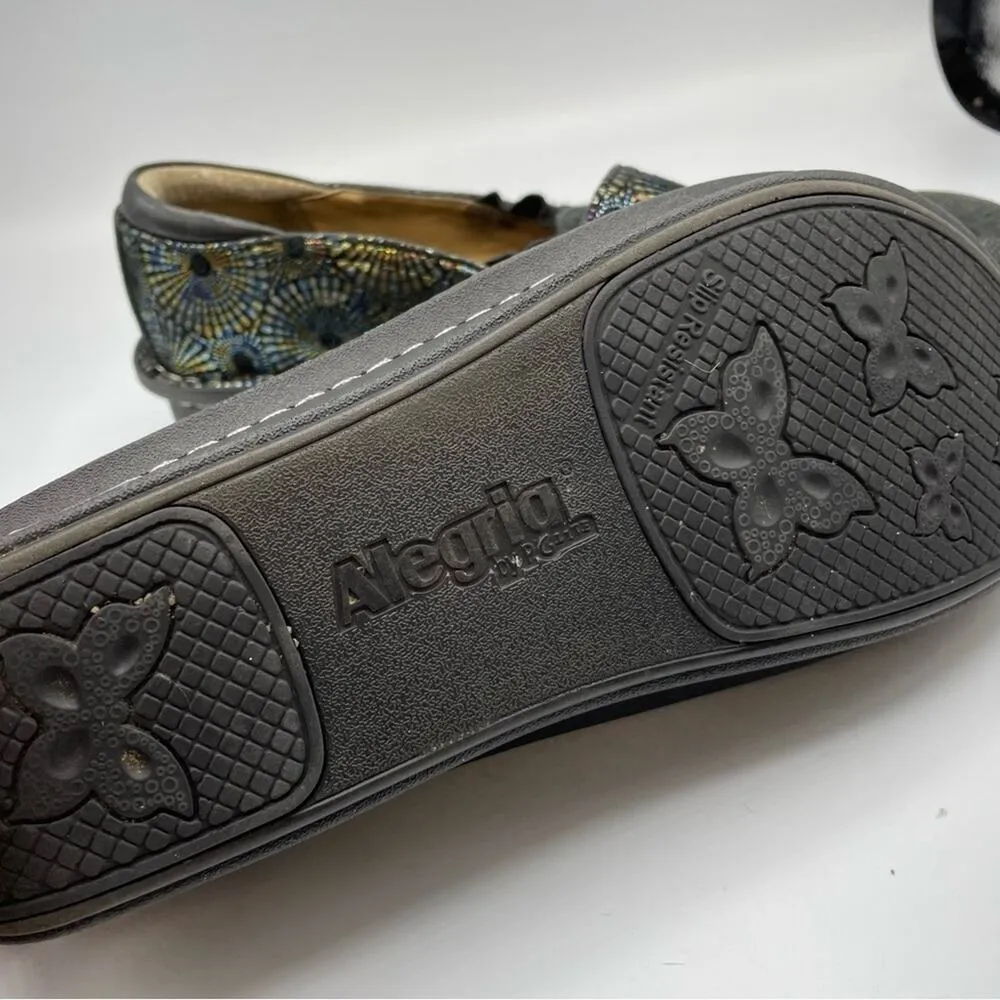 Alegria Black Rainbow Circles Print Slip On Comfort Shoes 38 Platform Butterfly - Image 4