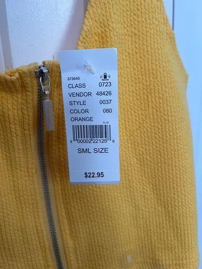 PacSun Yellow Zip Up Crop Top - Image 3