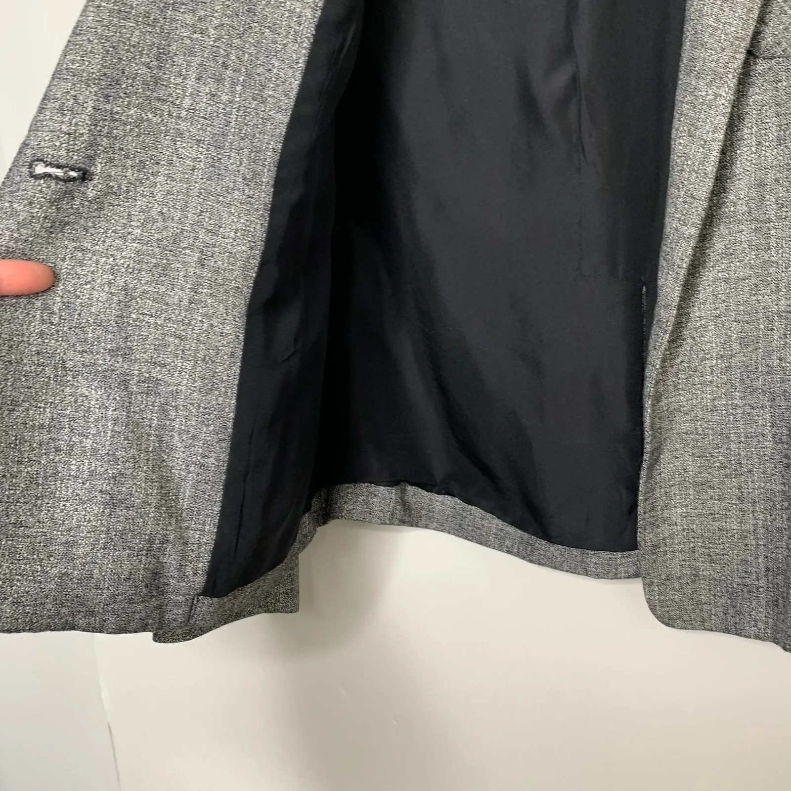 Jenni Kayne Dark Gray Blazer Lamb Leather Button Closure Womens Medium - Image 6