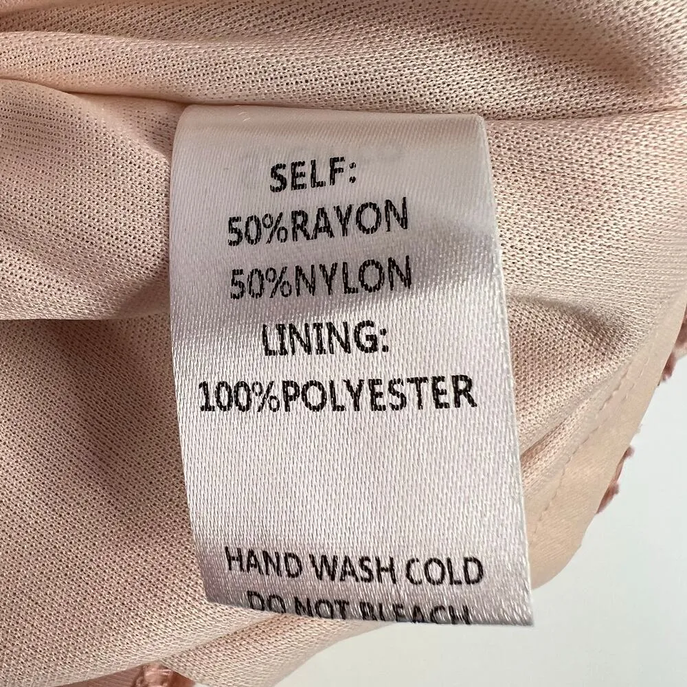 Easel Leopard Animal Print Blouse Peach Semi Sheer Velour V-Neck NWT Boho Glam S - Image 9