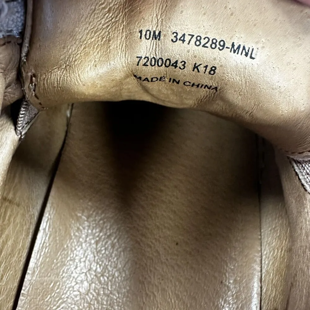 Frye Sneakers Womens 10M Lena Zip Low Top Rose Gold Metallic Leather Slip On - Image 6