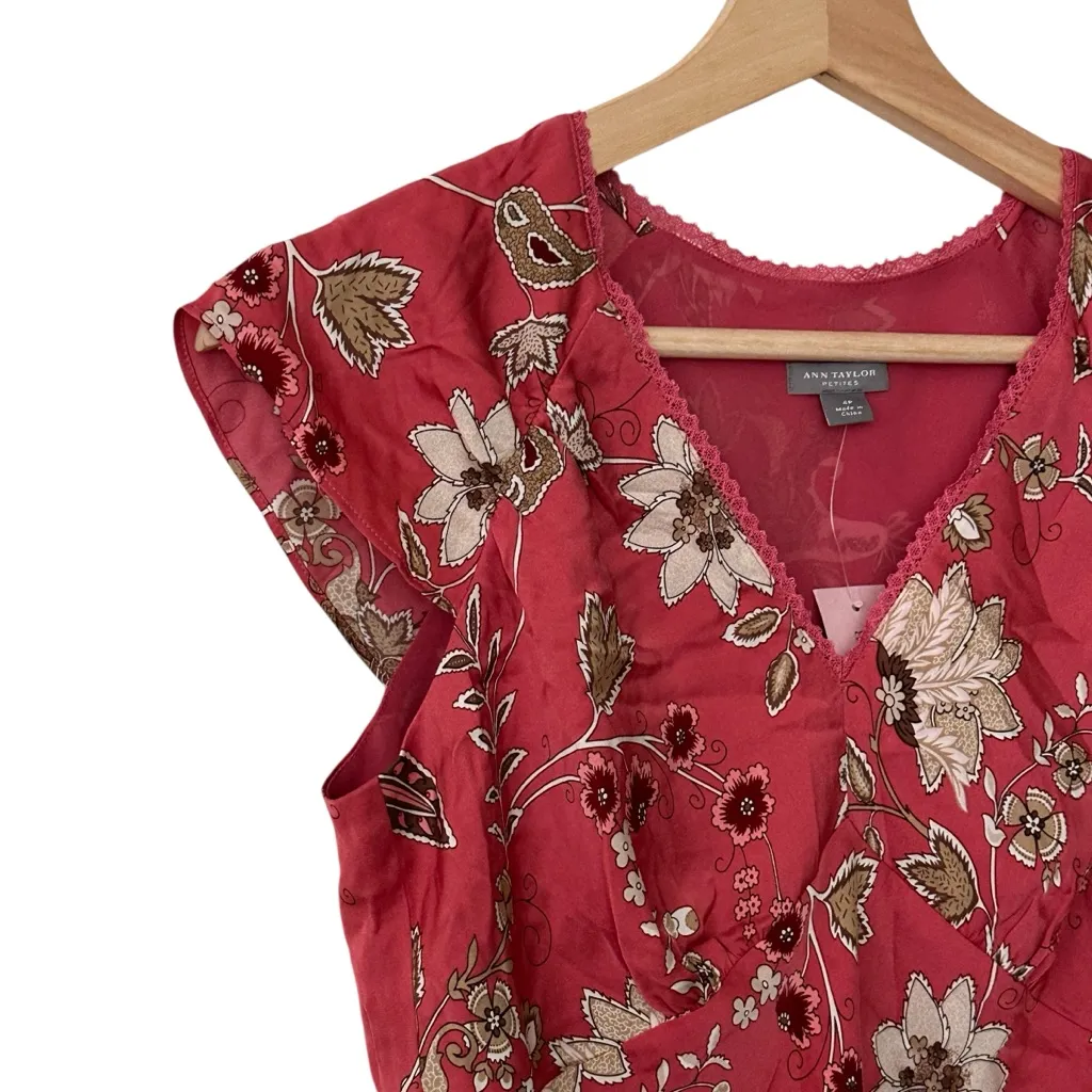 NWT Ann Taylor Petite Silk Sleeveless Empire Waist Baby Doll Blouse Size 4P Y2K - Image 8