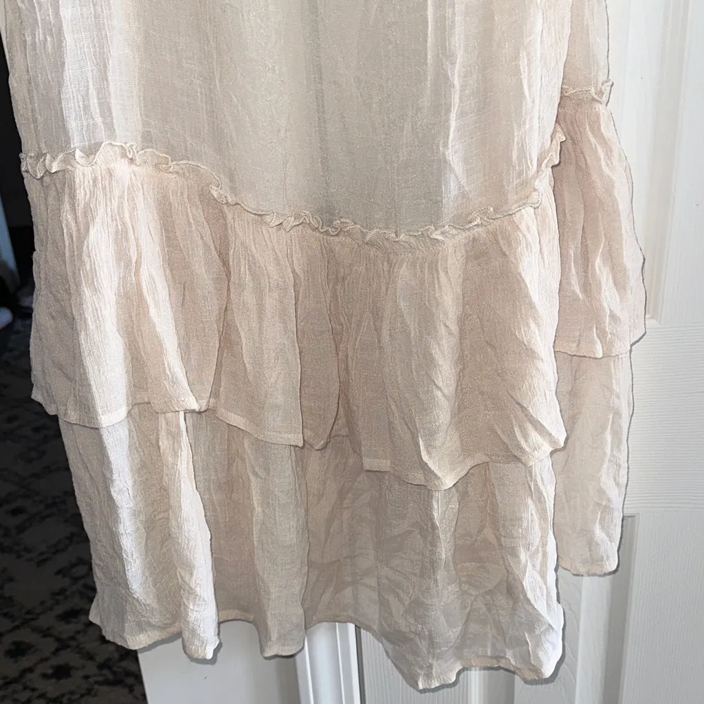 Easel Cream Ruffle Open-Front Top - Image 5