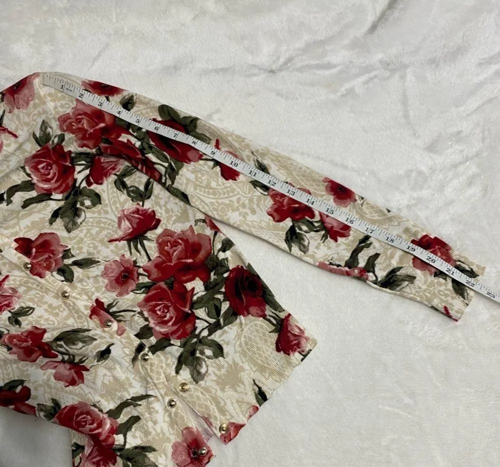 White House Black Market Cardigan Floral Sweater. - Image 9