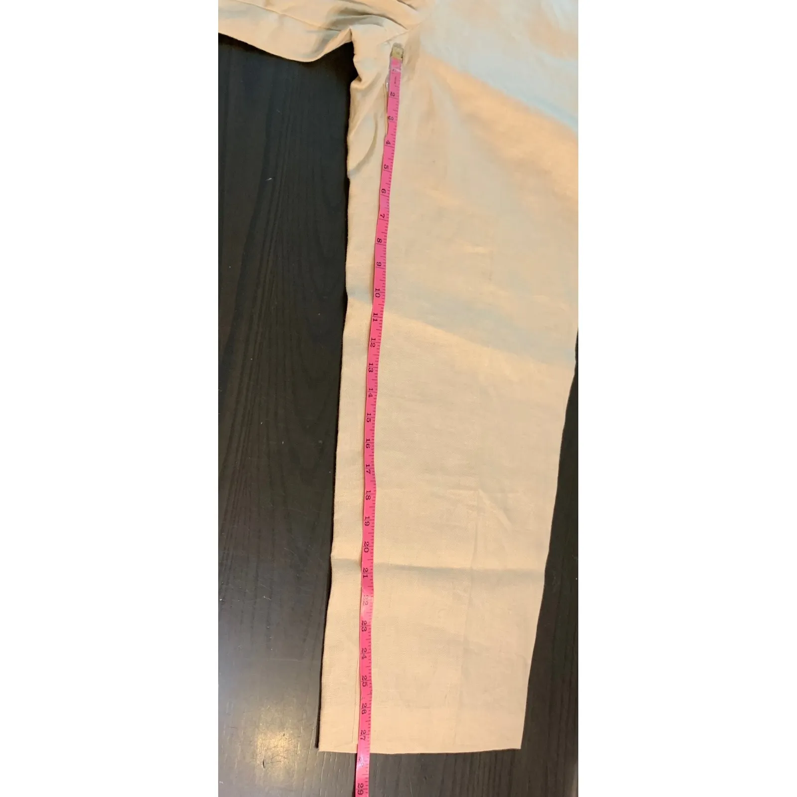 Talbots Petites Irish Linen Pants Beige Wide Leg Women Size 12 12P Church Office - Image 7