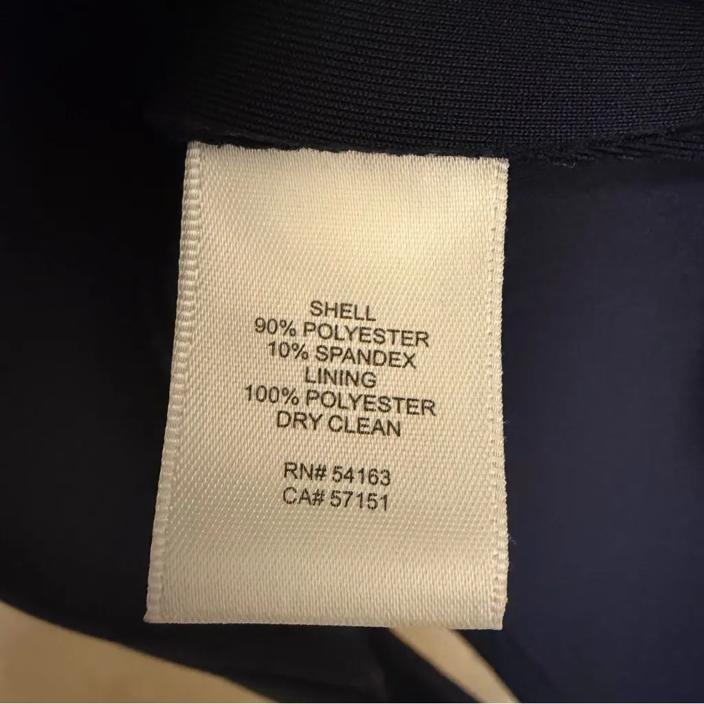 Eliza J Scuba V-Neck Ruffled Cap Sleeve Sheath Dress Navy Size 14 - Image 6