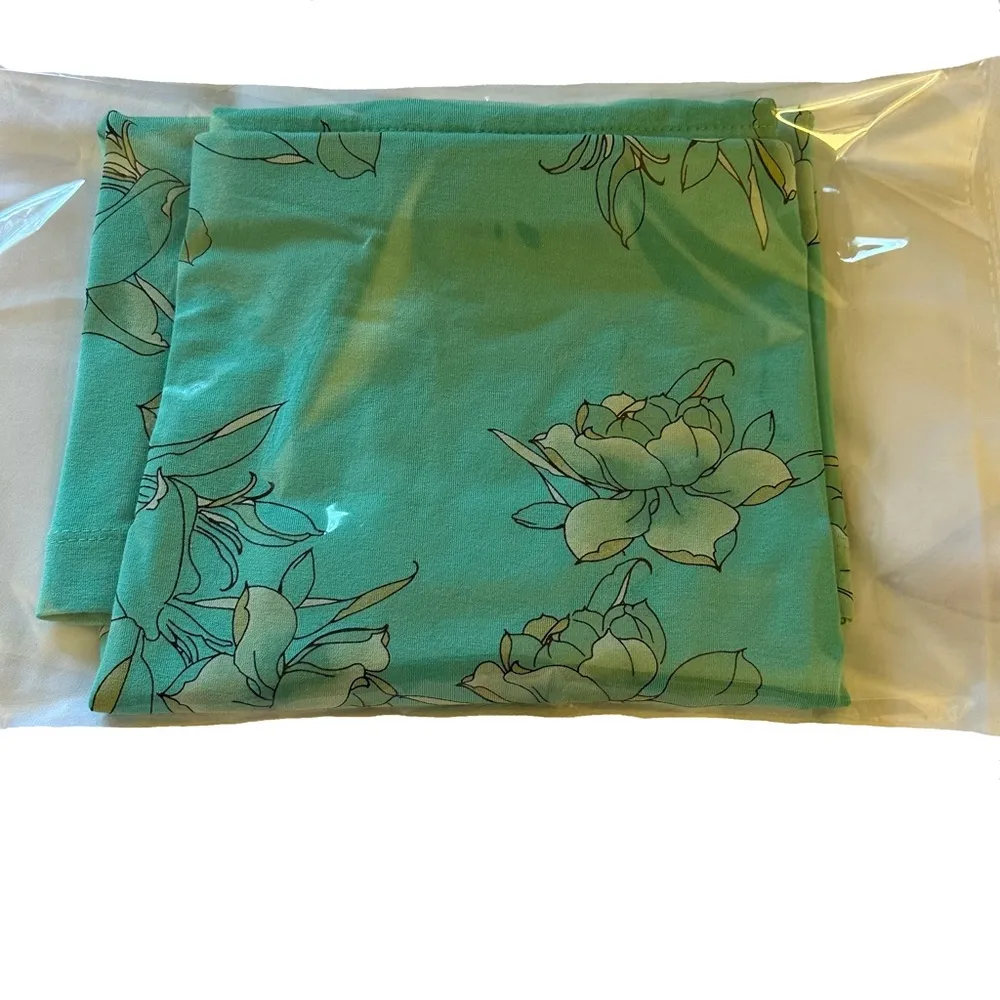 J. Jill Floral Teal A-Line Stretch Skirt Size Large Petite - Image 8