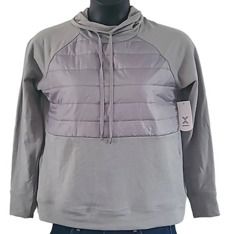 Xersion Women’s Funnel Neck Long Sleeve Pullover Sweatshirt Gray Size Medium NWT - Image 2