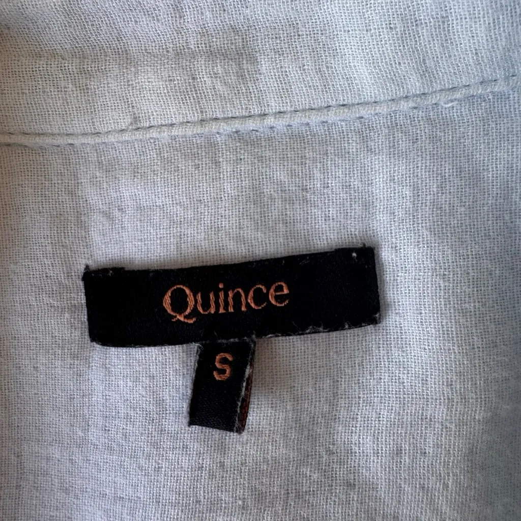 Quince - Light Blue Gauze Button-Down Shirt Sz S - Image 6