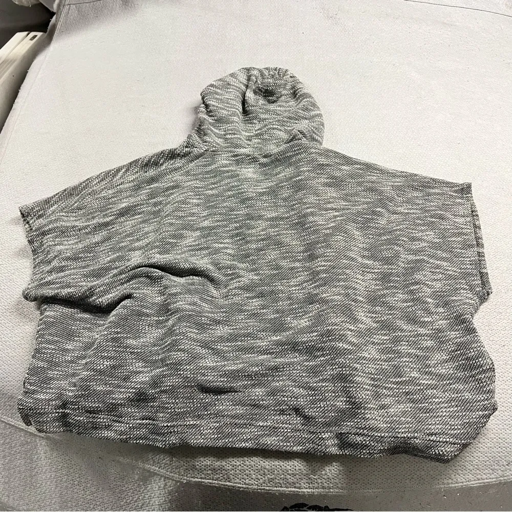 Billabong Grey French Terry Hooded Drawstring Open Poncho Pockets Size Small EUC - Image 5
