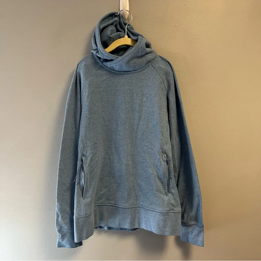 Fjallraven Hoodie Heathered Blue High Coast Hoodie XXS GUC Sweatshirt w/ Pocket - Image 2